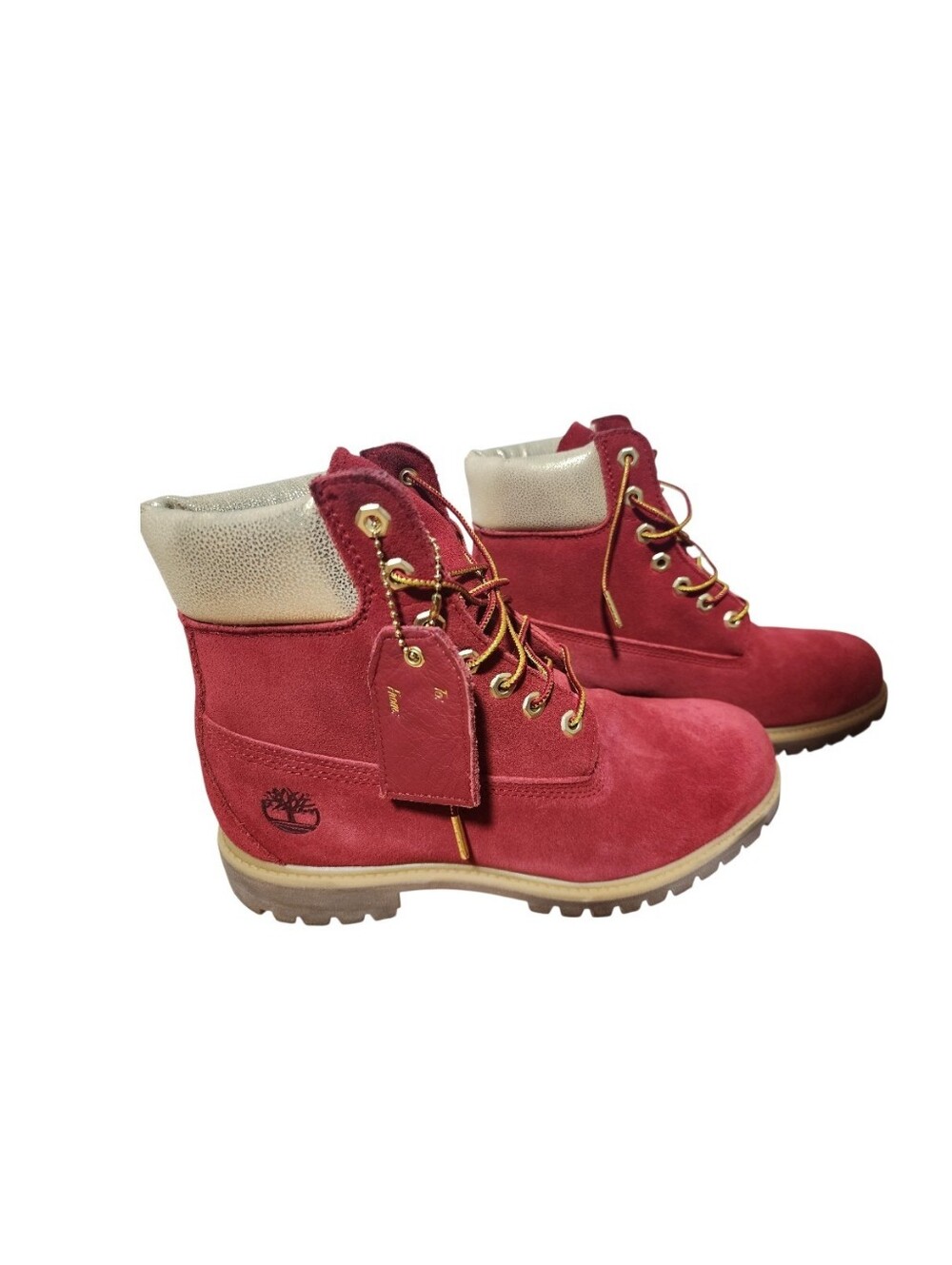 Timberland Holiday "Nice" 6"  Red Suede Boots Men's Size 9 Gold Limited Edition